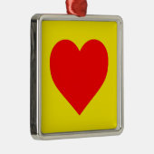 Red Heart Pop Art Metalen Ornament (Rechts)