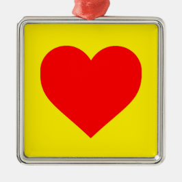 Red Heart Pop Art Metalen Ornament