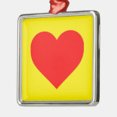 Red Heart Pop Art Metalen Ornament (Links)