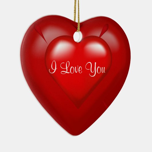 Red Heart Pop Ik hou van je keepaardse Ornament (Rechts)