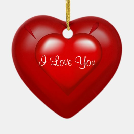 Red Heart Pop Ik hou van je keepaardse Ornament (Voorkant)