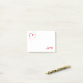 Red Heart Post-it® Notes (Op bureau)