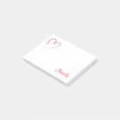 Red Heart Post-it® Notes (Schuin)