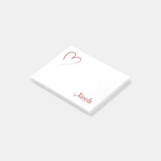 Red Heart Post-it® Notes (Schuin)