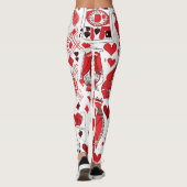 Red Heart Queen/King of Kaart Leggings (Achterkant)