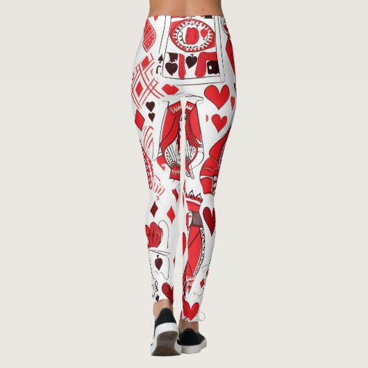 Red Heart Queen/King of Kaart Leggings (Achterkant)