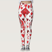 Red Heart Queen/King of Kaart Leggings (Voorkant)