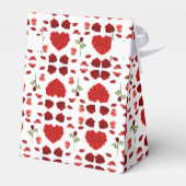 Red heart red flowers garden chic floral foliage bedankdoosjes (Achterkant)