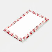 Red heart red flowers garden chic floral foliage post-it® notes (Schuin)