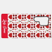 Red heart red flowers garden chic floral foliage samsung galaxy hoesje (Achterkant horizontaal)