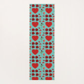 Red heart red flowers garden chic floral foliage yogamat (Achterkant)