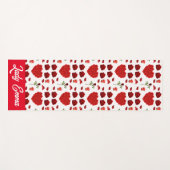 Red heart red flowers garden chic floral foliage yogamat (Voorkant (horizontaal))