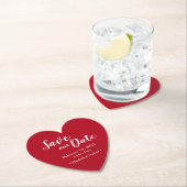 Red Heart Red onze date Valentijnsdag bruiloft Kartonnen Onderzetters (Insitu)