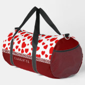 Red Heart Ribbon Custom Naam Duffle Bag Plunjezak (Rechterhoek)