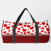 Red Heart Ribbon Custom Naam Duffle Bag Plunjezak (Achterkant)