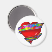 Red Heart Ribbon Magneet (Voorkant / Achterkant)