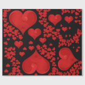 Red Heart Romantic Love Valentijn Cadeaupapier (Vlak)