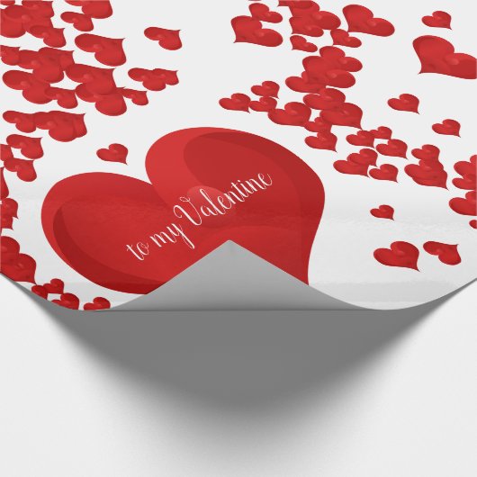 Red Heart Romantic Love Valentijn Cadeaupapier (Hoek)