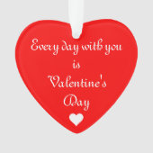 Red Heart Romantic Valentijnsdag Ornament (voorkant)