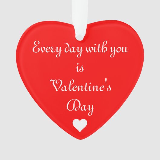 Red Heart Romantic Valentijnsdag Ornament (voorkant)