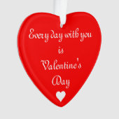 Red Heart Romantic Valentijnsdag Ornament (voorkant)