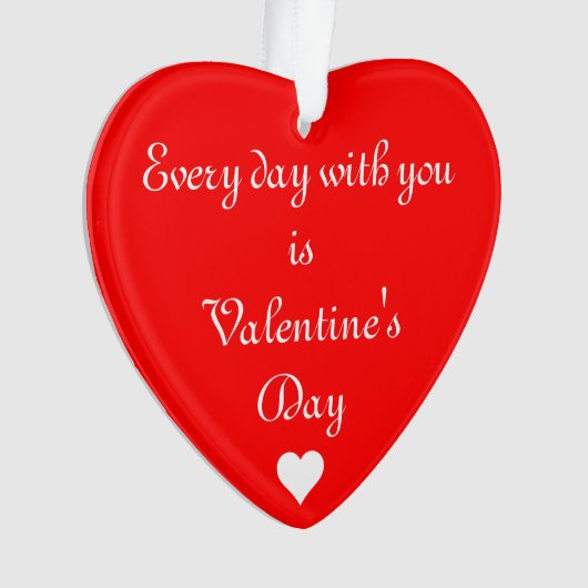 Red Heart Romantic Valentijnsdag Ornament (voorkant)