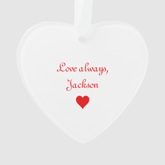 Red Heart Romantic Valentijnsdag Ornament (achterkant)