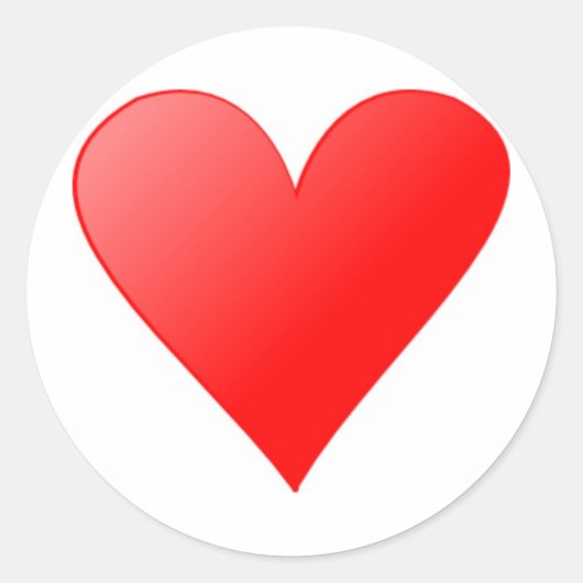 Red Heart Ronde Sticker (Voorkant)