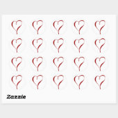 Red Heart Ronde Sticker (Vel)