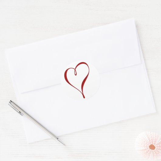 Red Heart Ronde Sticker (Envelop)