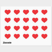 Red Heart Ronde Sticker (Vel)