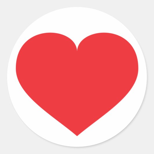 Red Heart Ronde Sticker (Voorkant)
