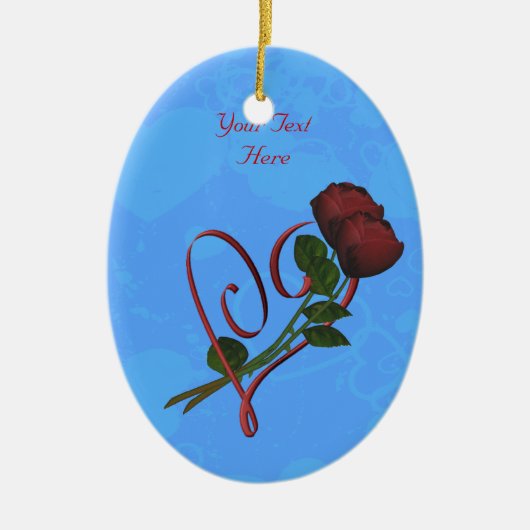 Red Heart Rosebuds Ornament (Voorkant)