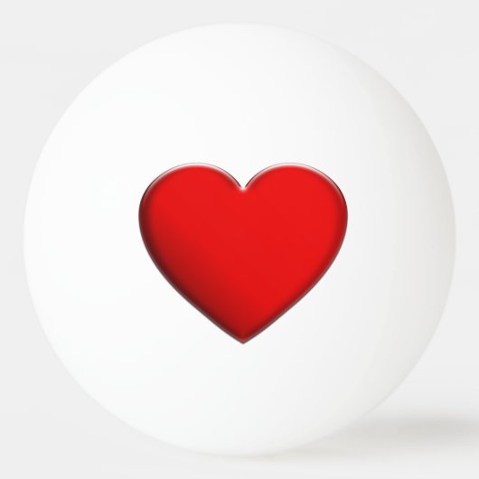 RED HEART / ROTES HERZ + jouw tekst & achtergrond Pingpongbal (Achterkant)