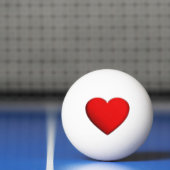 RED HEART / ROTES HERZ + jouw tekst & achtergrond Pingpongbal (Net)