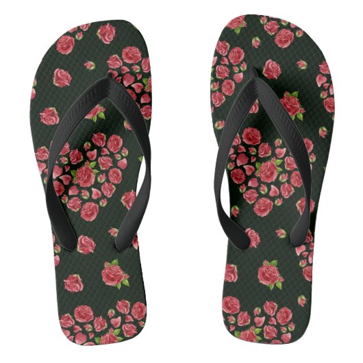 Red Heart Rozen Patroon, Valentijnsdag Gift Teenslippers (Voetbed)
