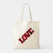 Red Heart Script Beste Mam Ooit Bloemen Moederdag Tote Bag (Achterkant)