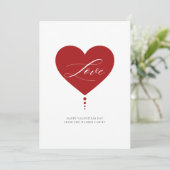 Red Heart Script Love Family Foto Valentijnsdag Feestdagenkaart (Staand voorkant)