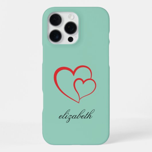red heart shape colorful background personalized  iPhone hoesje (Achterkant)