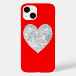 Red Heart Shape Foto Case-Mate iPhone Case
