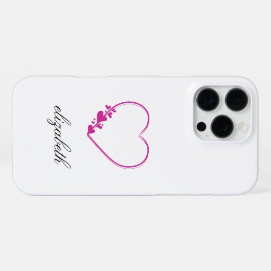 red heart shape withe background personalized iPhone hoesje (Achterkant horizontaal)