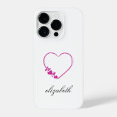red heart shape withe background personalized iPhone hoesje (Achterkant)