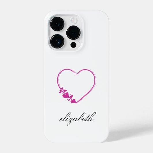 red heart shape withe background personalized  iPhone hoesje (Achterkant)