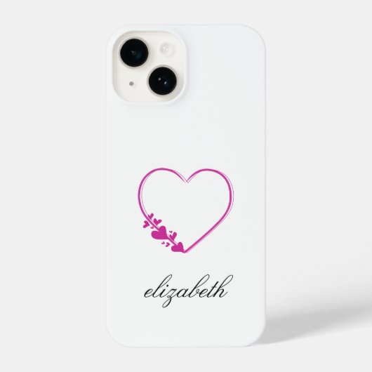 red heart shape withe background personalized  iPhone hoesje (Achterkant)