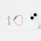 red heart shape withe background personalized  iPhone hoesje (Achterkant horizontaal)