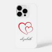 red heart shape withe background personalized  iPhone hoesje (Achterkant)