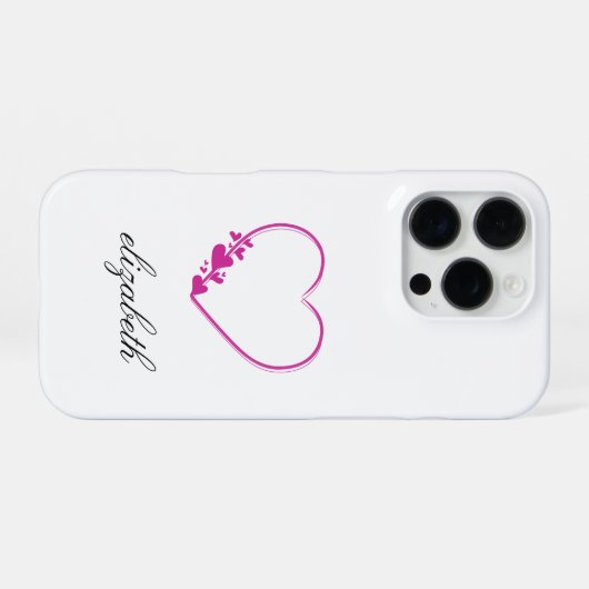 red heart shape withe background personalized iPhone hoesje (Achterkant horizontaal)