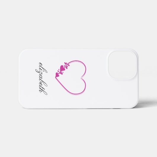 red heart shape withe background personalized  iPhone hoesje (Achterkant horizontaal)