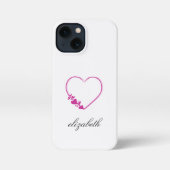 red heart shape withe background personalized  iPhone hoesje (Achterkant)