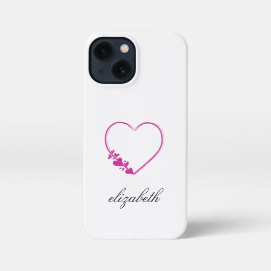 red heart shape withe background personalized  iPhone hoesje (Achterkant)